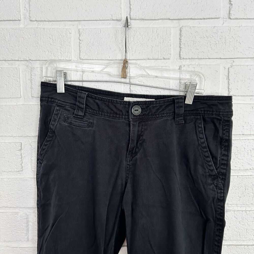 Aeropostale Stretch Khakis Womens 9/10 Short Black Cotton Lycra Blend Chic